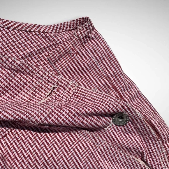 Brixton Christina Red White Checkerboard Denim Carpenter Overall Work Wear large - Picture 11 of 16